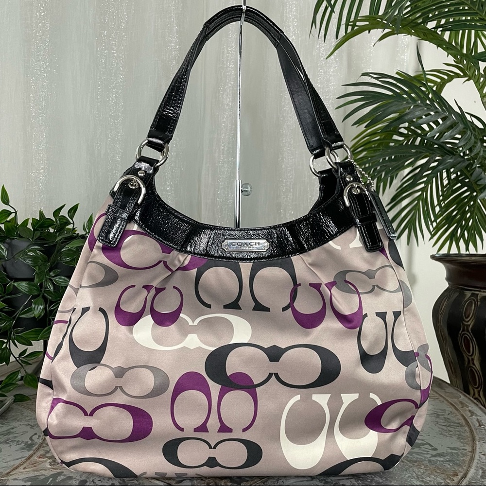COACH SOHO OPTIC PRINT LARGE SIGNATURE LOGO HOBO F19444 SV/MULTICOLOR MSRP $398